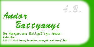 andor battyanyi business card